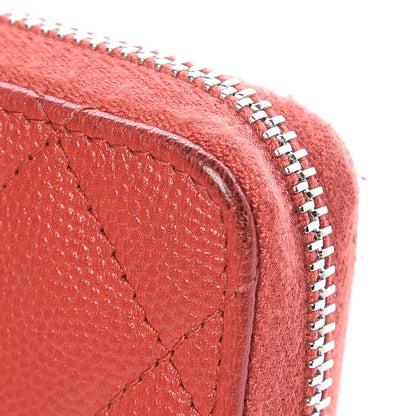 Chanel Caviar Quilted Zip Coin Purse Red 10 of 14