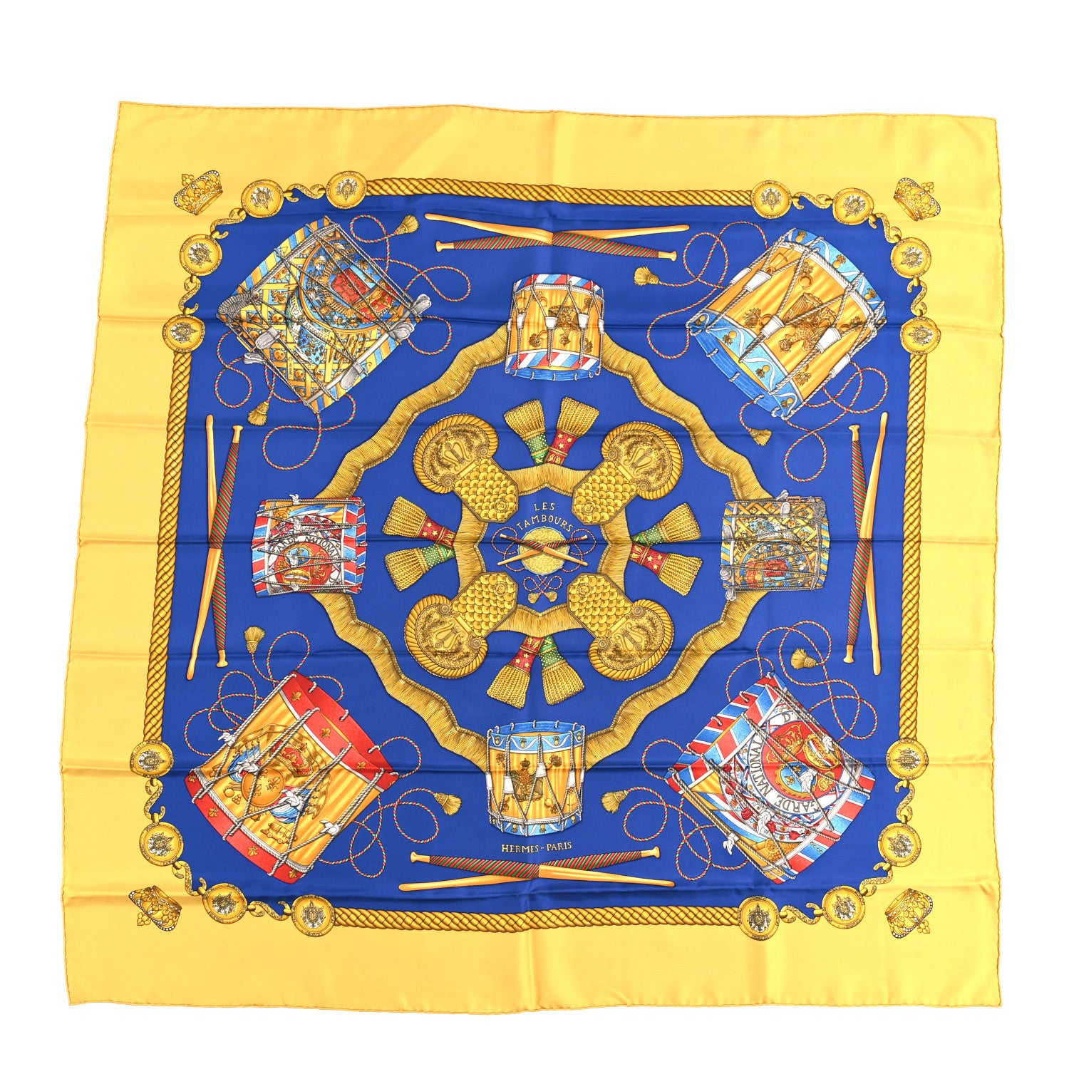 Hermes Silk Les Tambours Scarf 90 1 of 3