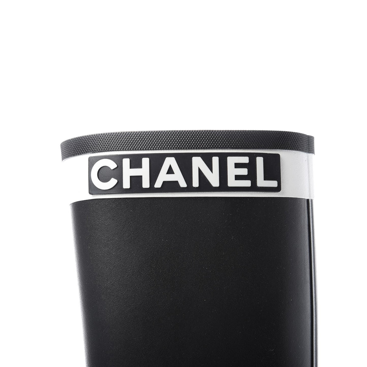 Rubber Logo Rain Boots 36 Black White
