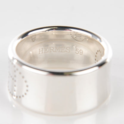 Hermes Sterling Silver GM Eclipse Ruban Ring 59 8.75 4 of 6