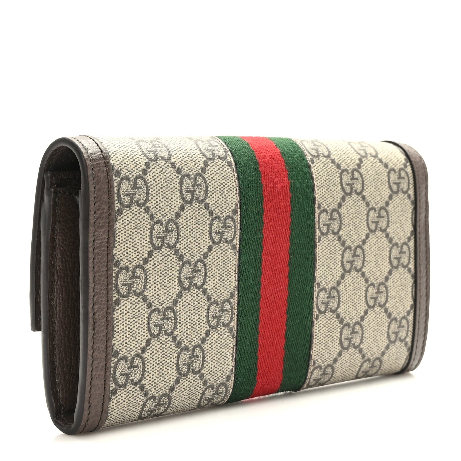 Gucci GG Supreme Monogram Web Ophidia Continental Wallet Brown 3 of 7