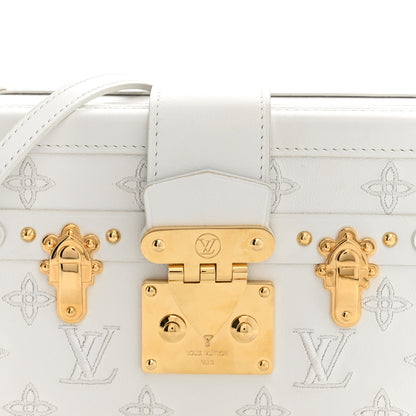 Louis Vuitton Calfskin Monogram Embroidered Petite Malle White 7 of 11