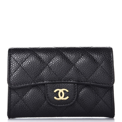 Chanel Caviar Quilted Flap Card Holder Black 1 of 9