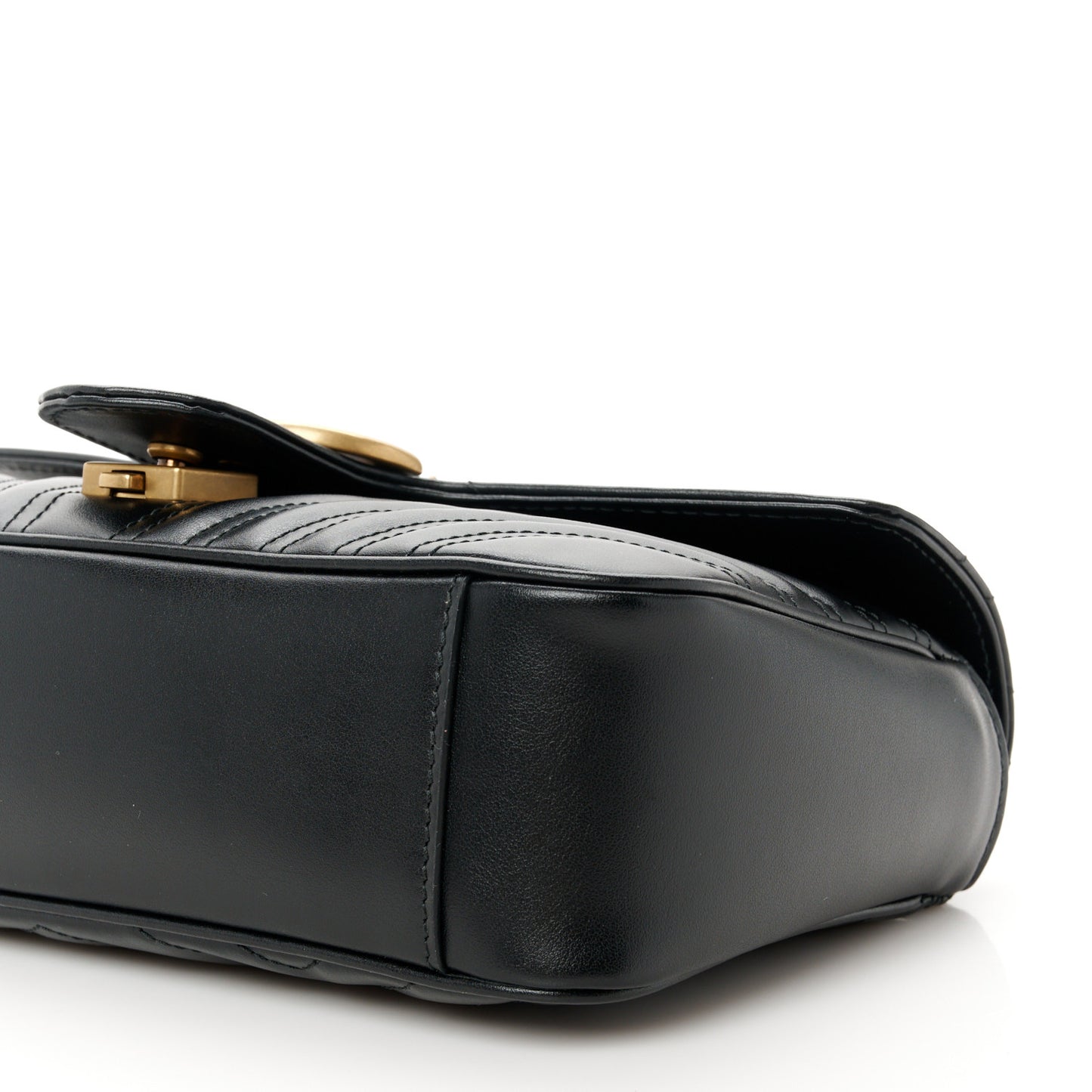 Calfskin Matelasse Small GG Marmont Shoulder Bag Black