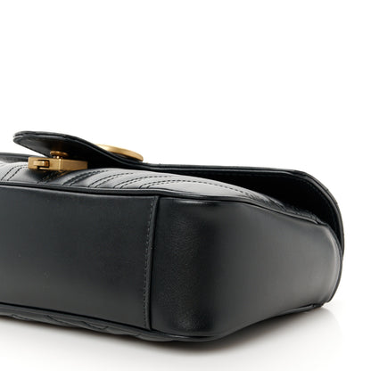 Gucci Calfskin Matelasse Small GG Marmont Shoulder Bag Black 11 of 11