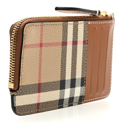 Burberry Check Calfskin Zip Card Case Holder Archive Beige 3 of 6