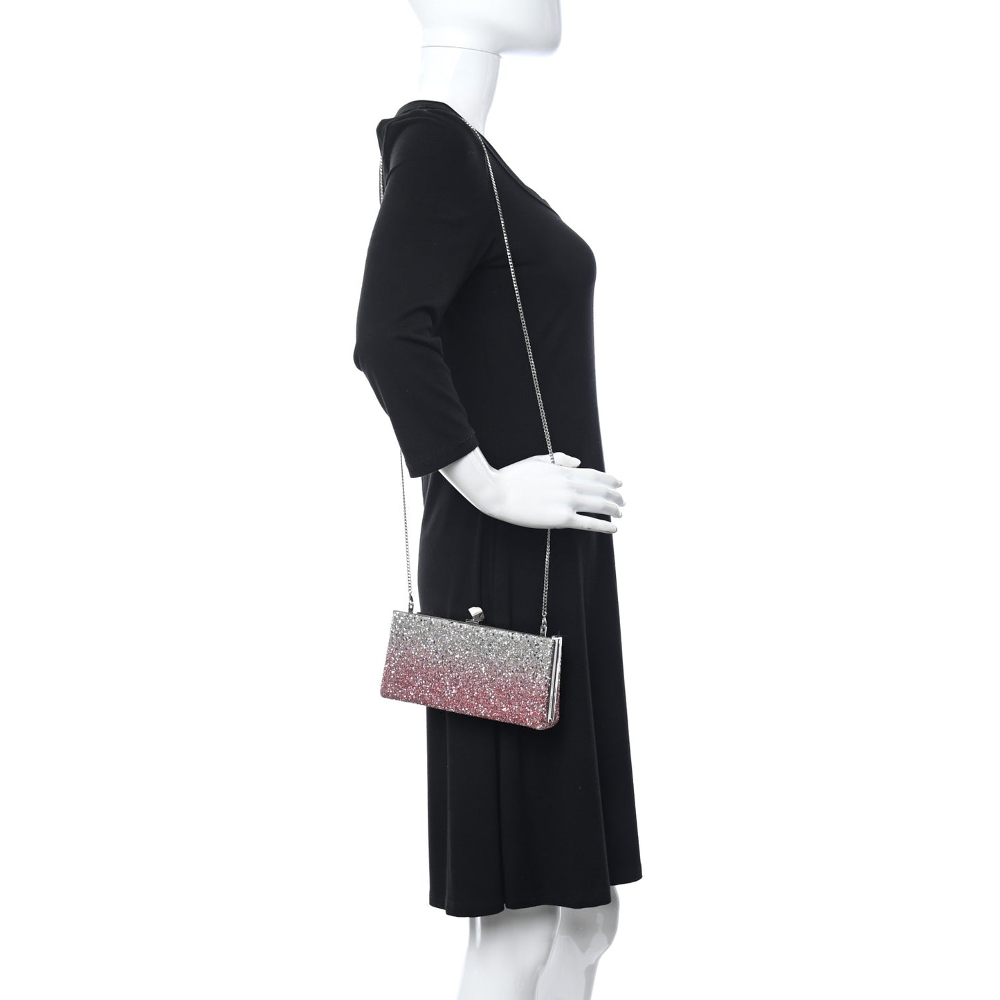 Coarse Glitter Celeste Clutch Pink Silver