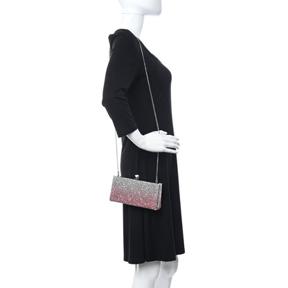 Jimmy Choo Coarse Glitter Celeste Clutch Pink Silver 2 of 9