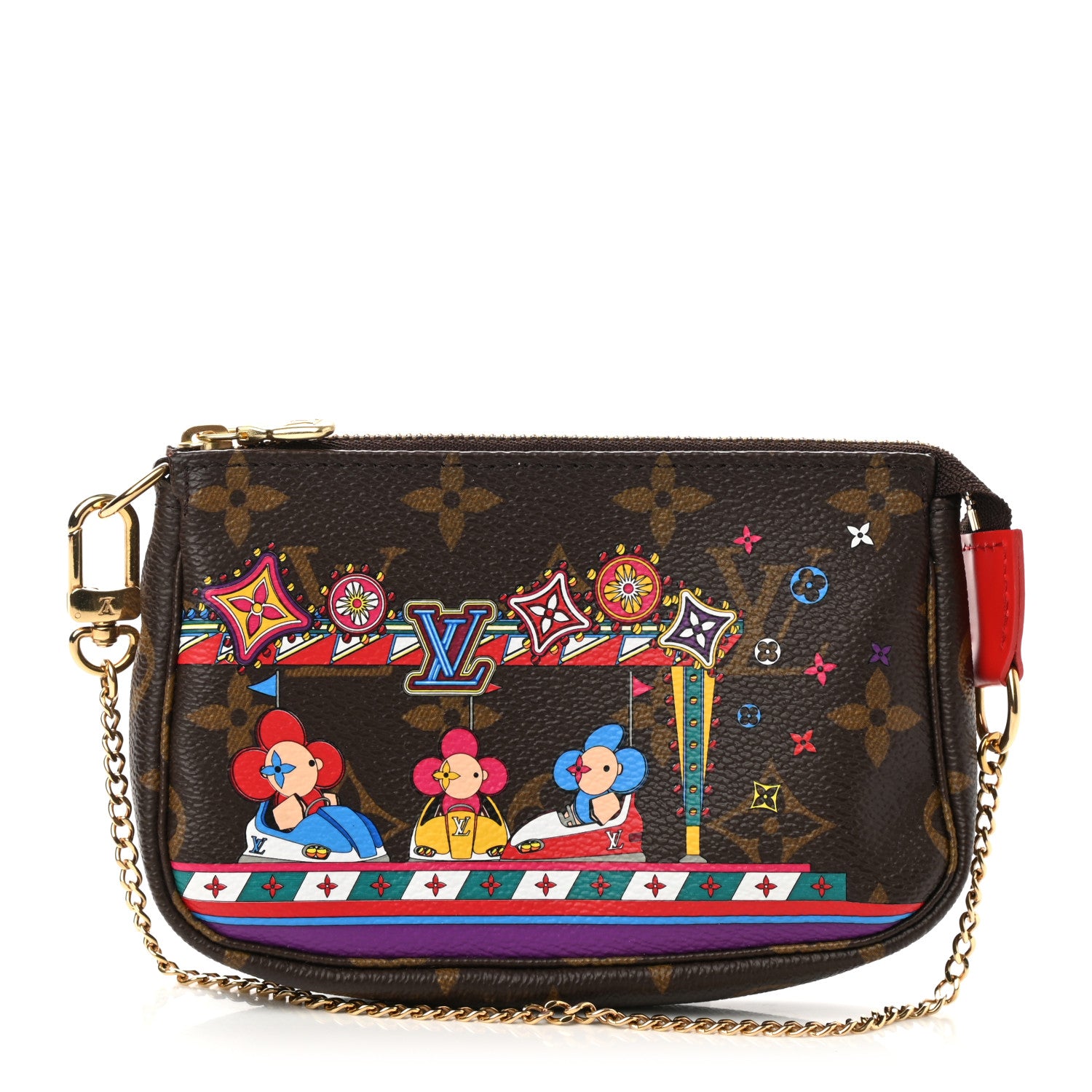 Louis Vuitton Monogram 2020 Christmas Animation Bumper Cars Mini Pochette Accessories Coquelicot 1 of 9