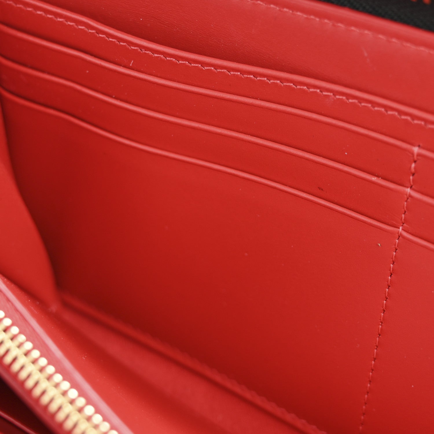 Christian Louboutin Patent Bazin Spikes Panettone Zip Wallet Pompadour 9 of 12