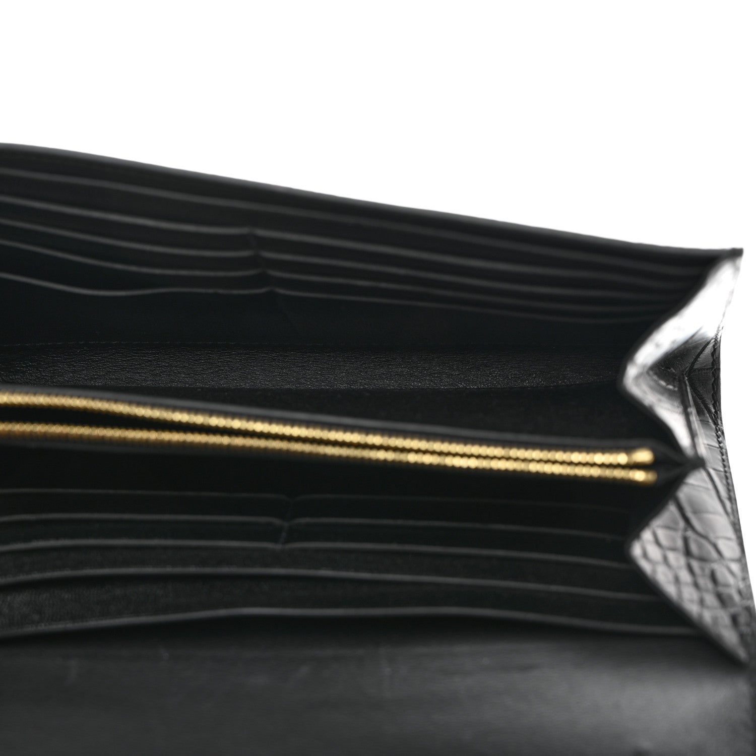 Hermes Matte Alligator Constance Long Wallet Black 5 of 6