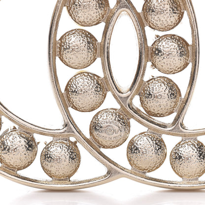 Chanel Pearl Crystal CC Brooch Gold Pearly White 3 of 4