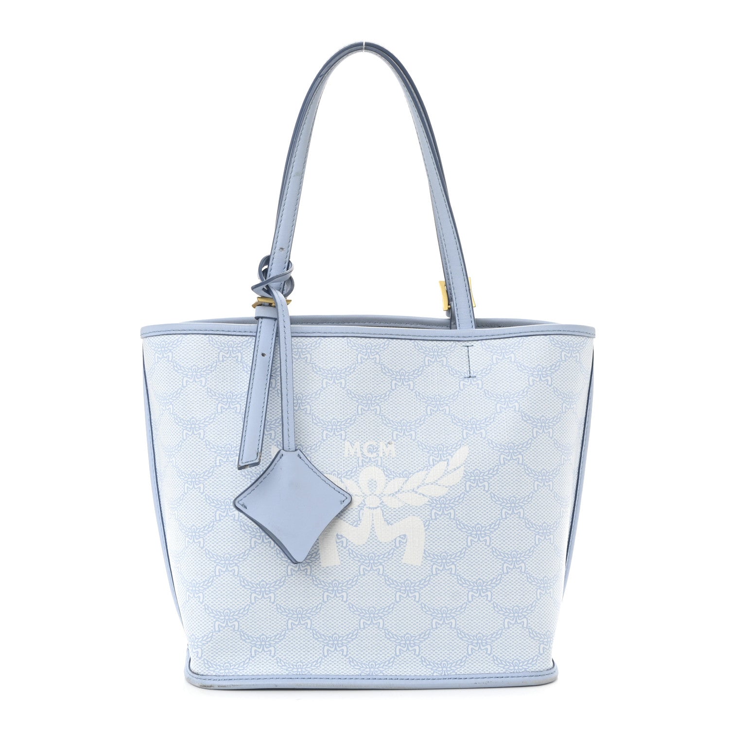 MCM Lauretos Nappa MIni Himmel Shopper Tote Ancient Blue 1 of 9