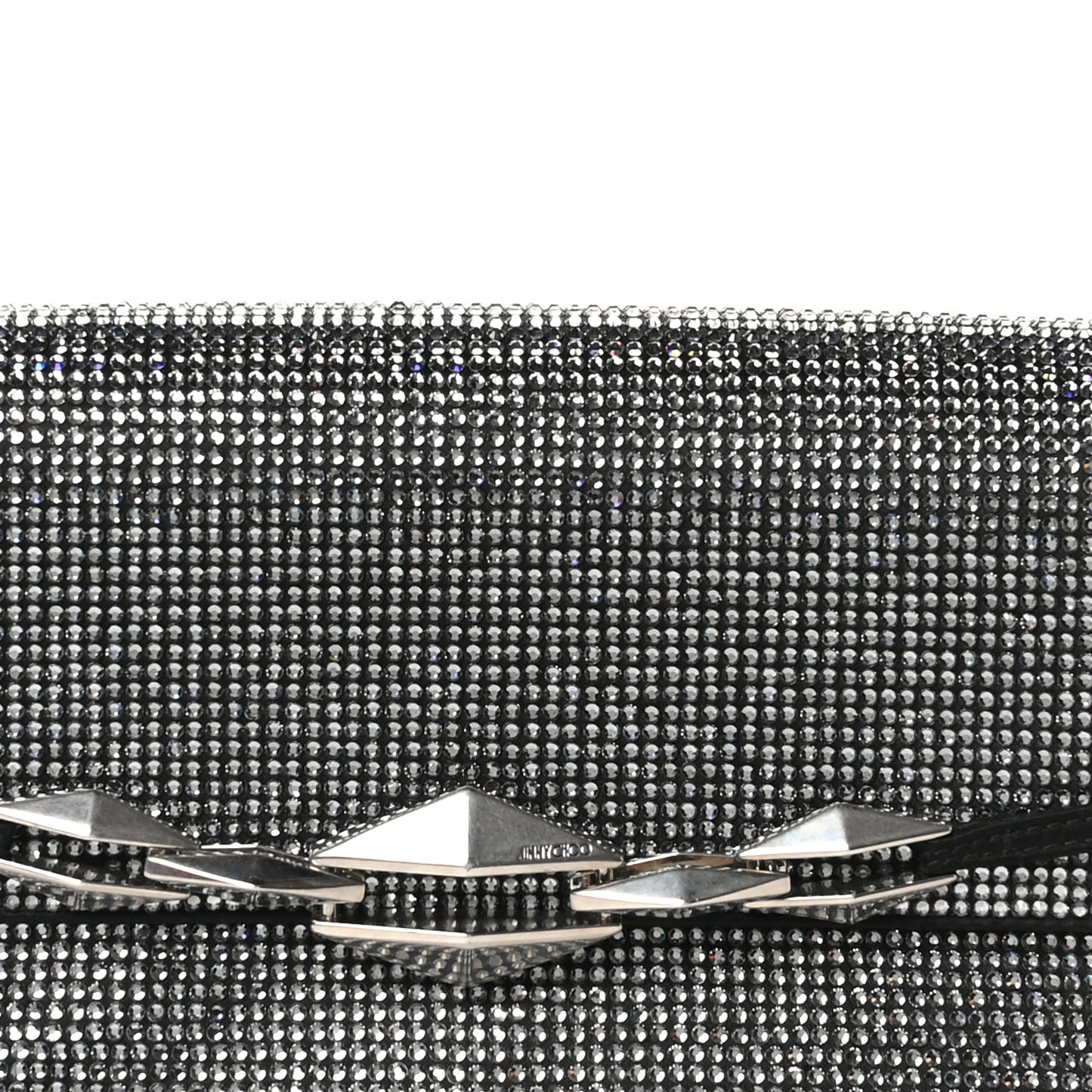 Suede Crystal East West Shoulder Bag Black