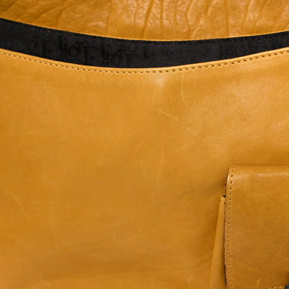 Christian Dior Calfskin Medium Gaucho Double Saddle Bag Yellow 16 of 26