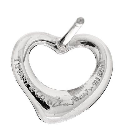 Tiffany Sterling Silver 11mm Elsa Peretti Open Heart Earrings 4 of 5