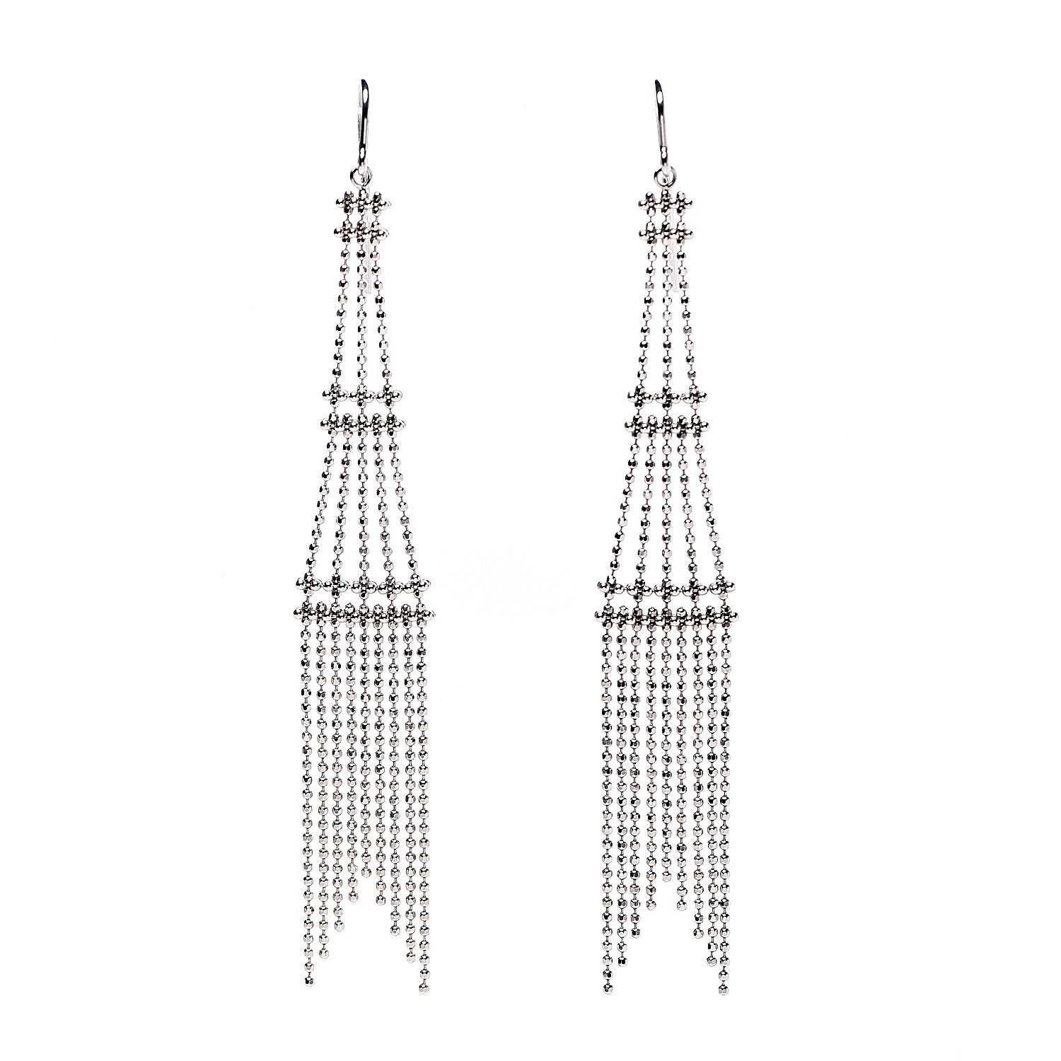 Tiffany 18K White Gold Fringe Tower Earrings 1 of 5