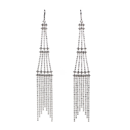 Tiffany 18K White Gold Fringe Tower Earrings 1 of 5