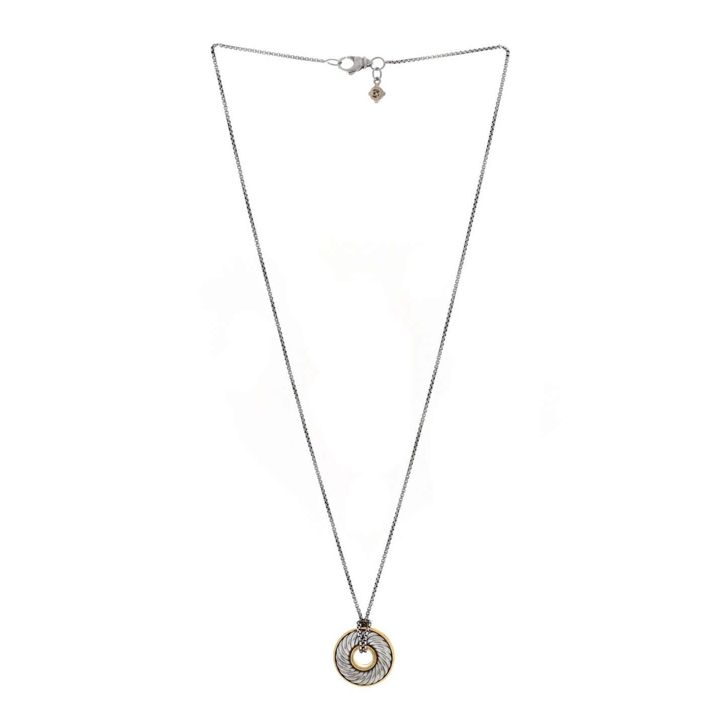 Sterling Silver 18K Yellow Gold 30mm Thoroughbred Pendant Necklace