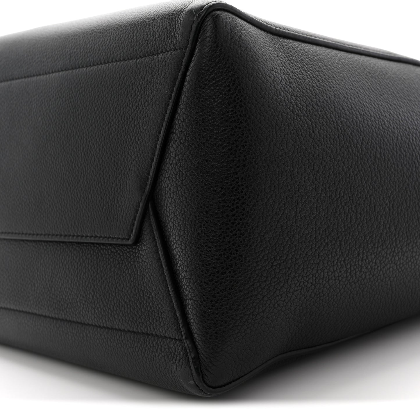 Soft Grained Calfskin Sangle Bucket Bag Black