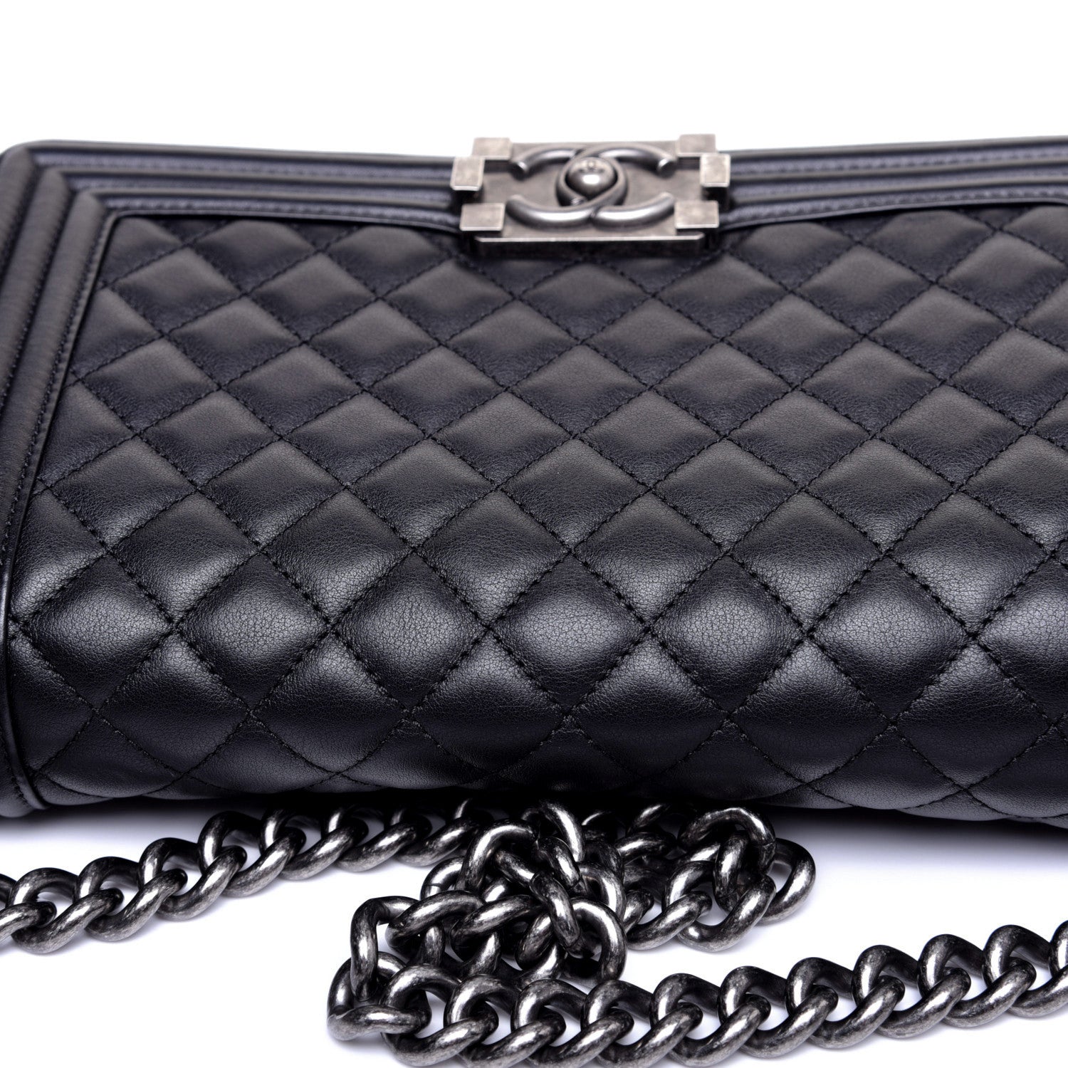 Chanel Calfskin Quilted Medium Boy Flap Black 13 of 14