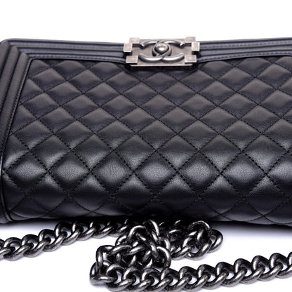 Chanel Calfskin Quilted Medium Boy Flap Black 13 of 14