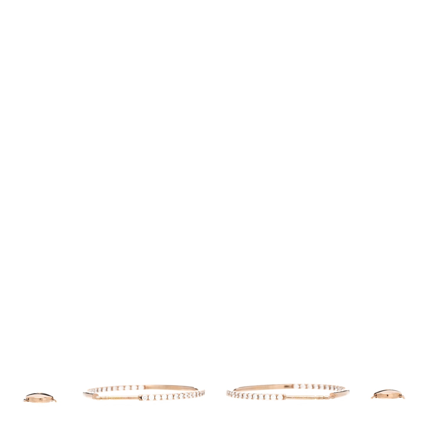 18K Rose Gold Diamond Large Metro Hoop Earrings