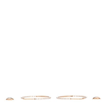 Tiffany 18K Rose Gold Diamond Large Metro Hoop Earrings 3 of 5