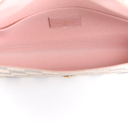 Louis Vuitton Damier Azur Pochette Felicie Chain Wallet Rose Ballerine 5 of 9