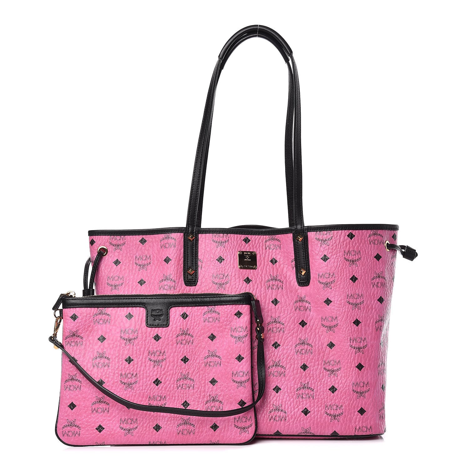 MCM Visetos Medium Reversible Liz Shopper Tote Pink 1 of 20
