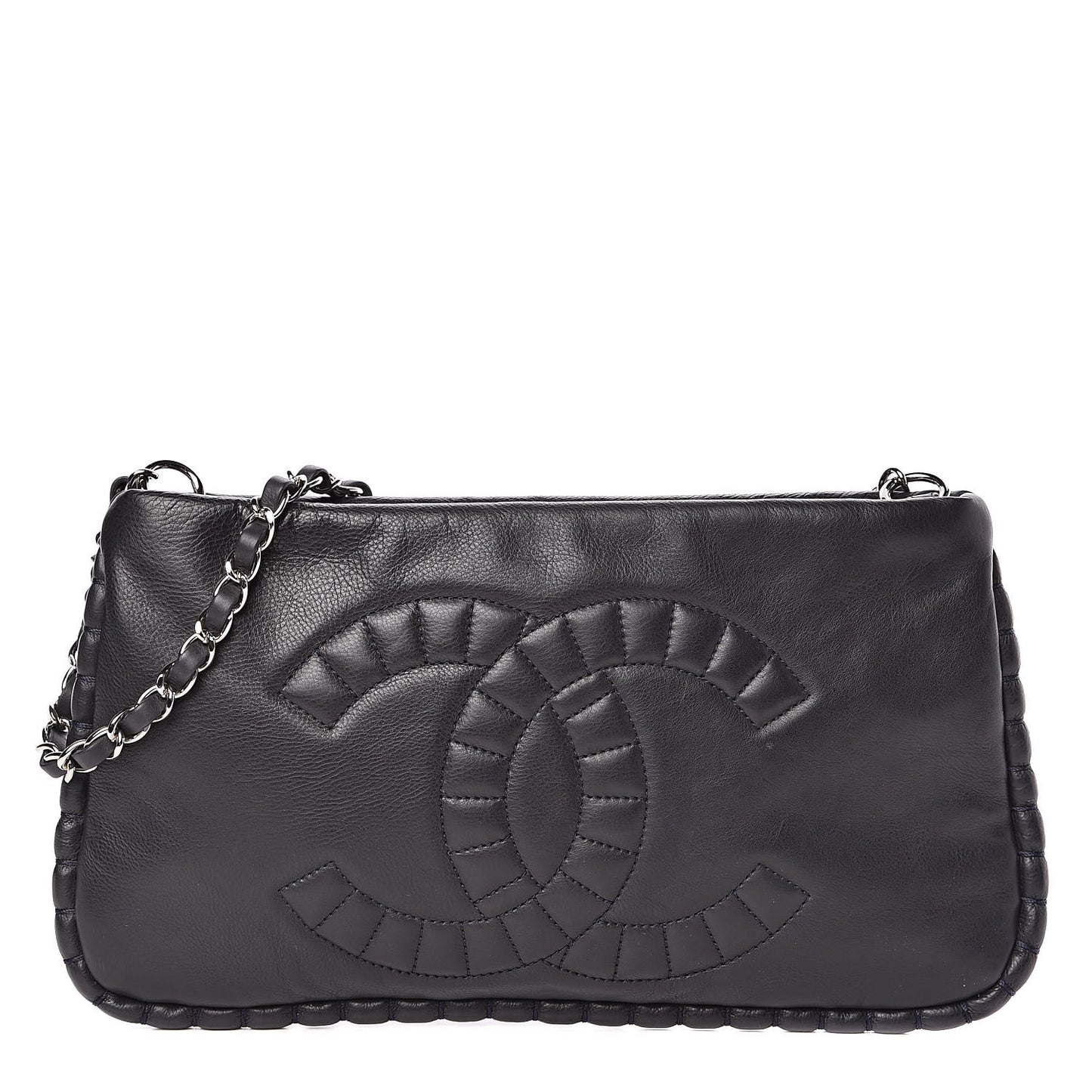 Calfskin On the Bund Pochette Dark Navy Blue