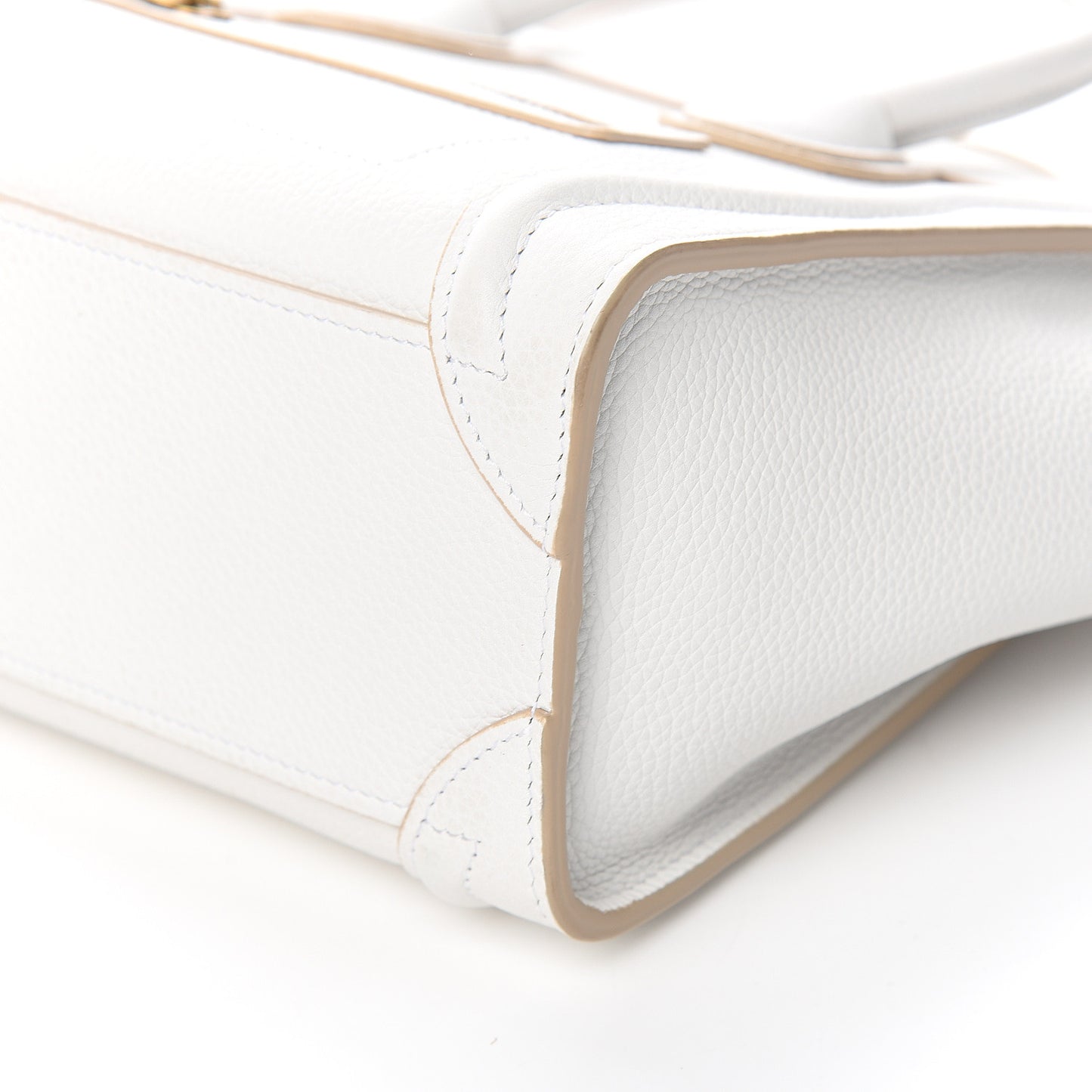 Drummed Calfskin Nano Luggage Optic White
