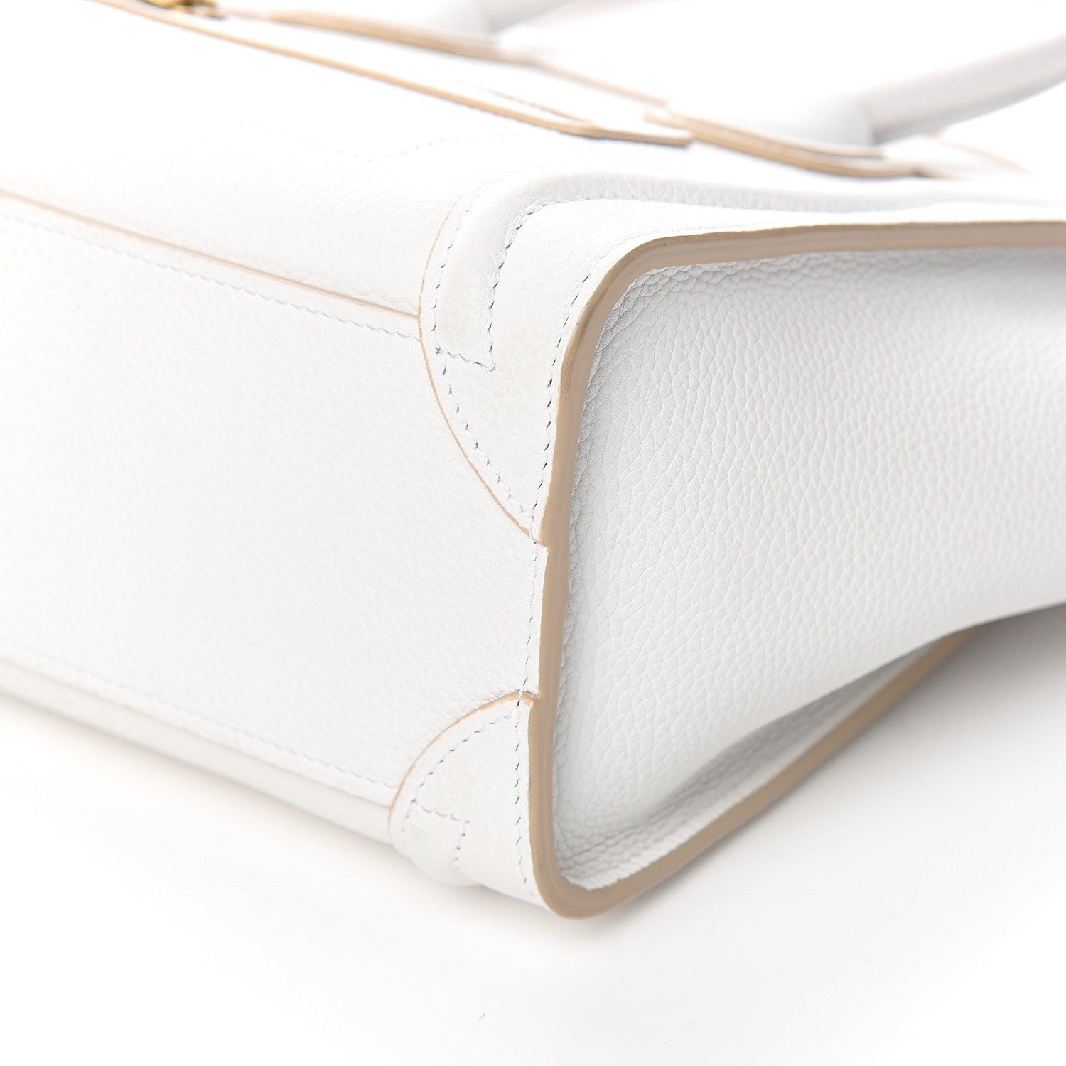Celine Drummed Calfskin Nano Luggage Optic White 8 of 9
