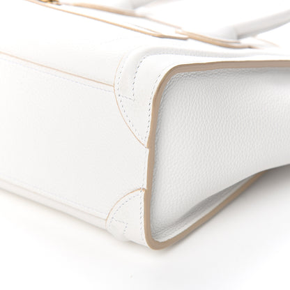 Celine Drummed Calfskin Nano Luggage Optic White 8 of 9