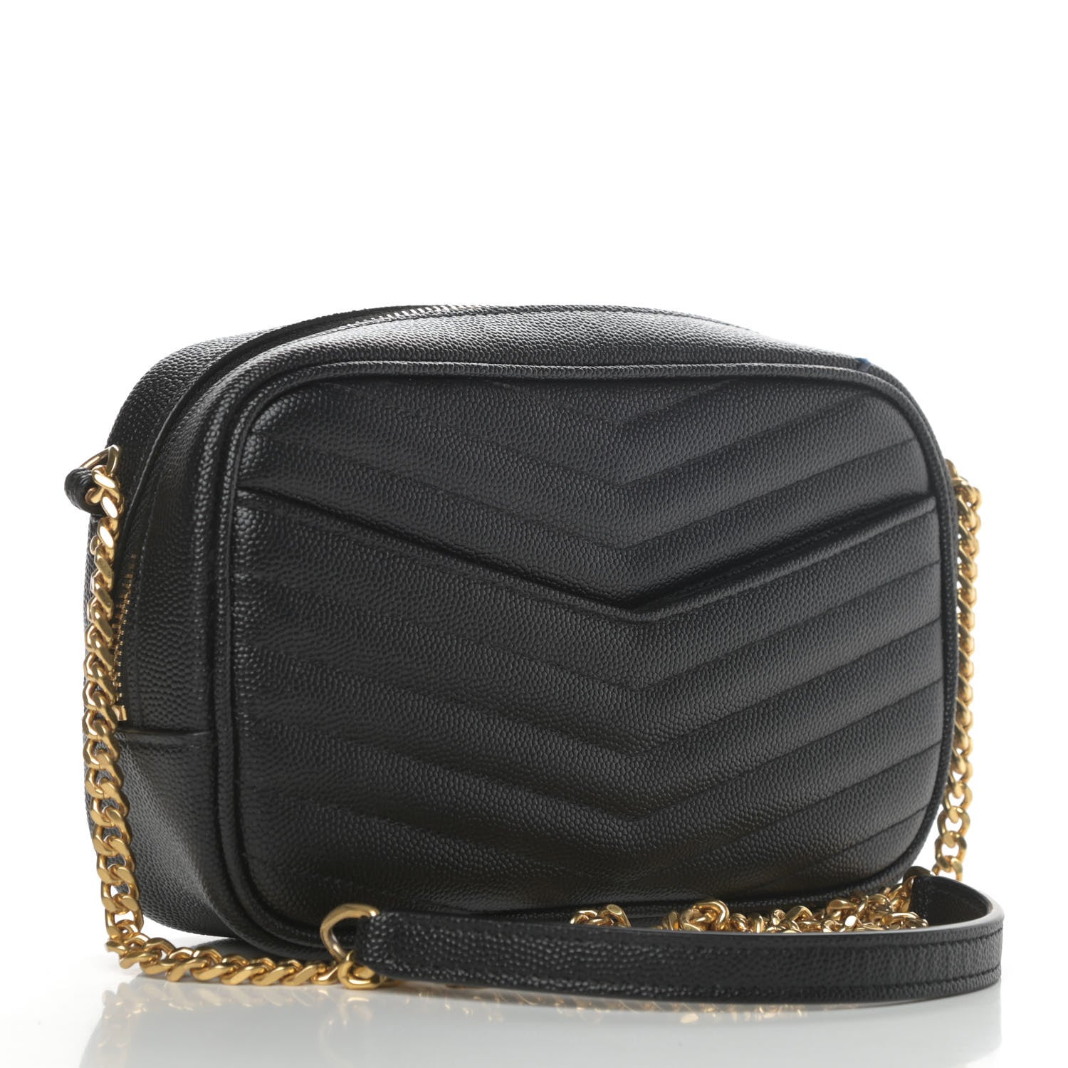 Saint Laurent Grain De Poudre Matelasse Monogram Mini Lou Camera Bag Black 2 of 4