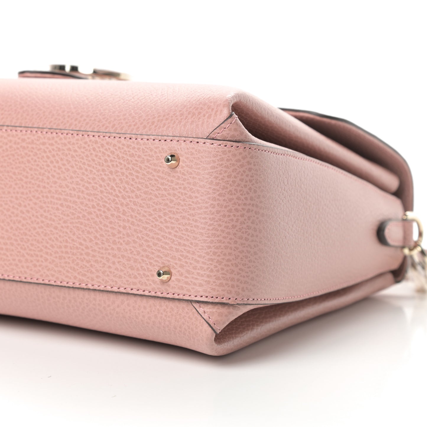 Dollar Calfskin Medium Interlocking G Top Handle Shoulder Bag Soft Pink