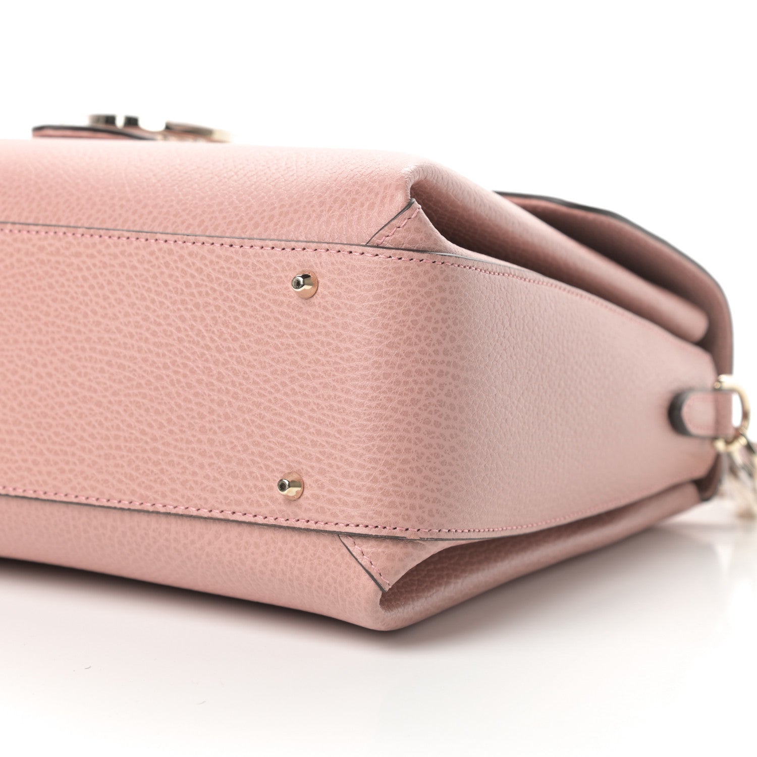 Gucci Dollar Calfskin Medium Interlocking G Top Handle Shoulder Bag Soft Pink 10 of 11