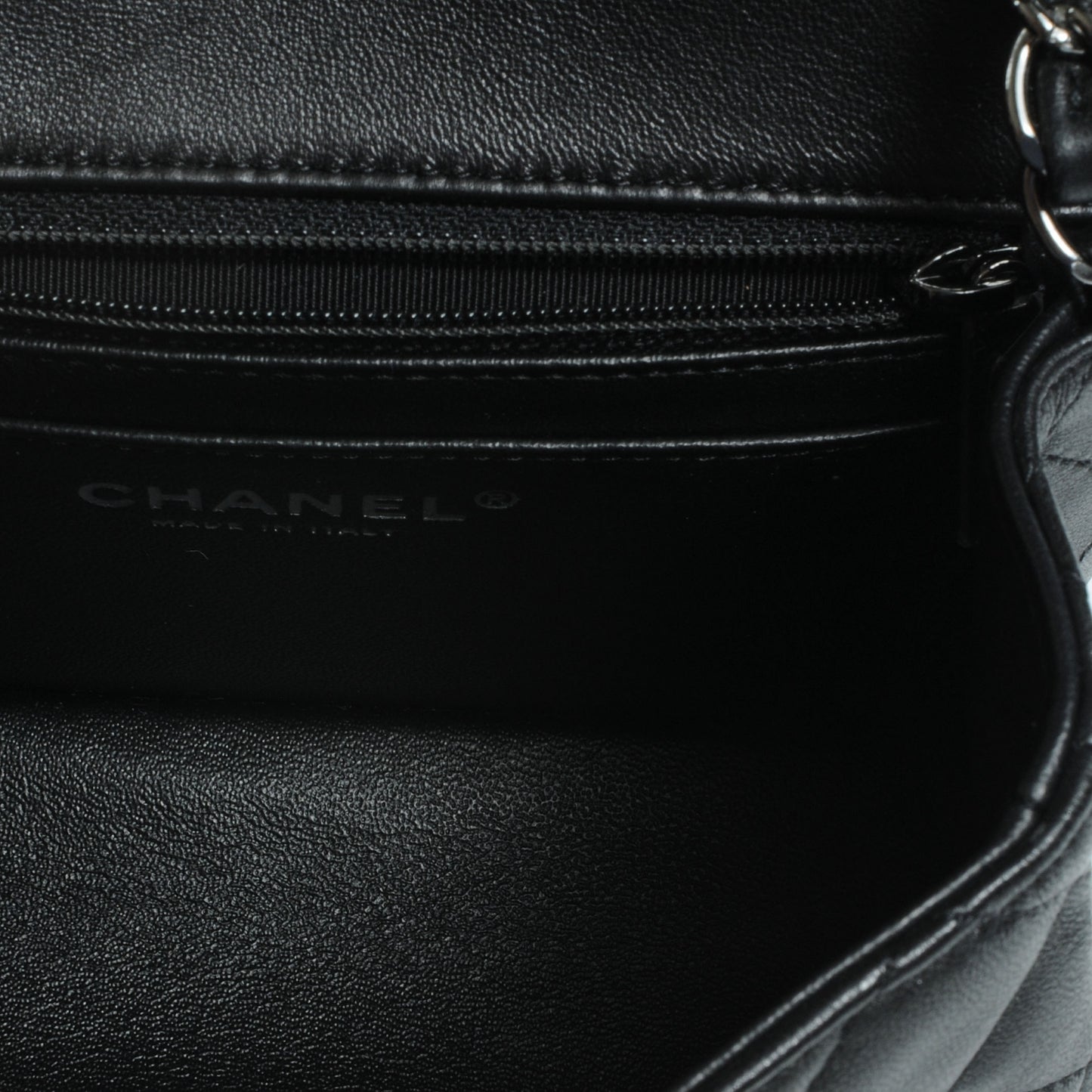 Lambskin Quilted Mini Square Flap Black