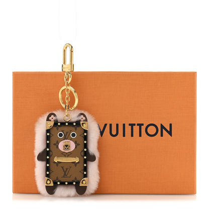 Louis Vuitton Wild Fur Monogram Eye-Trunk Bear Bag Charm Pink 5 of 5