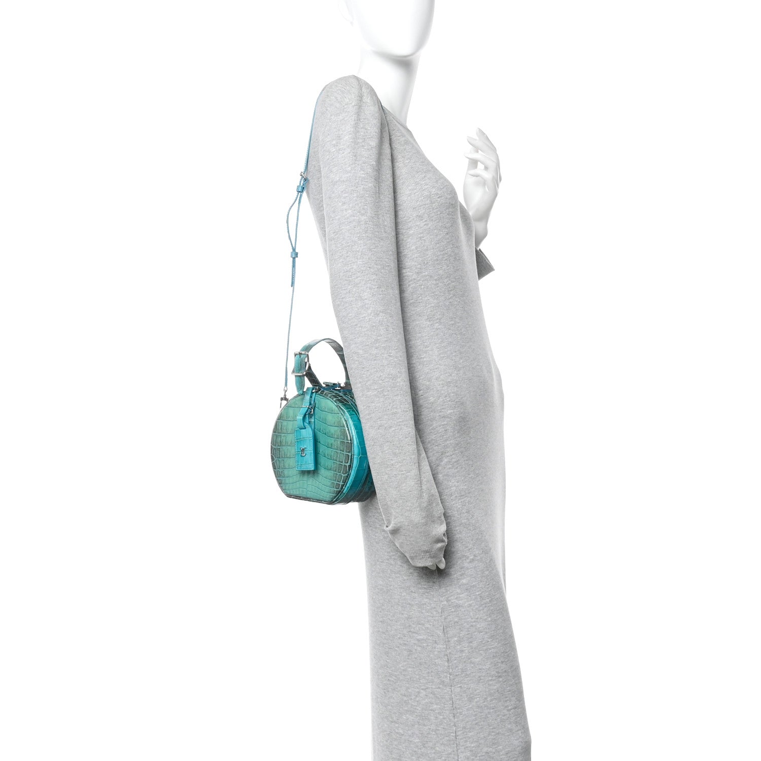 Louis Vuitton Crocodile Petite Boite Chapeau Turquoise 2 of 10