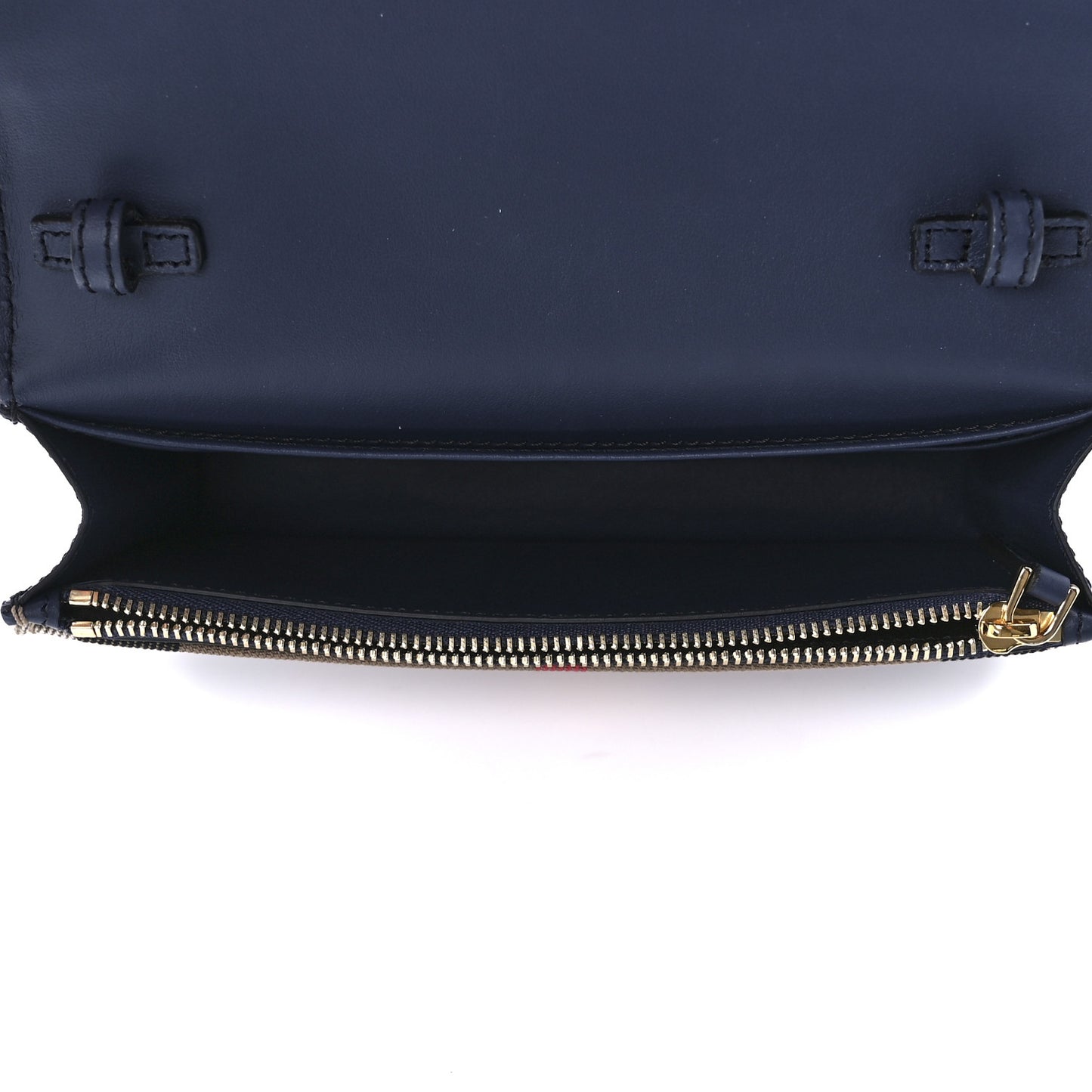 Grained Calfskin House Check Tartan Mix Hampshire Wallet On Chain Navy