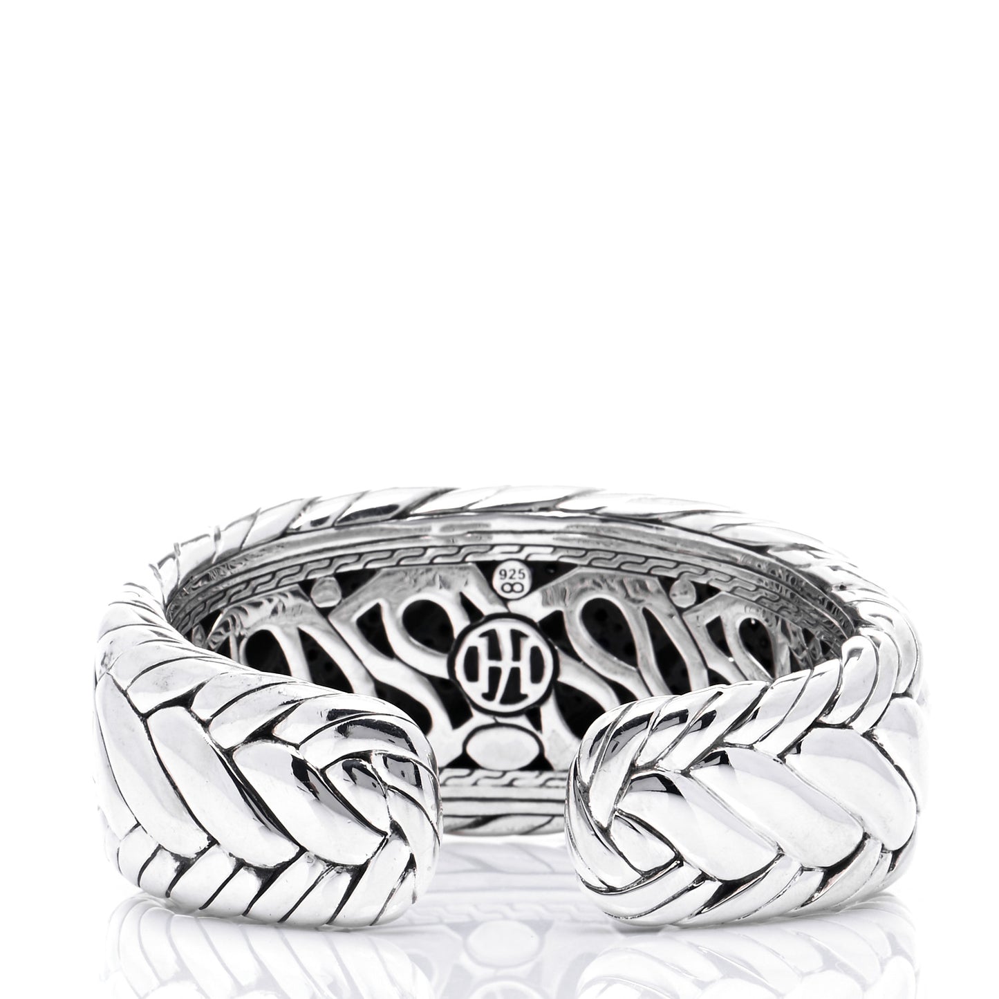 Sterling Silver Black Sapphire Braided Cuff Bracelet