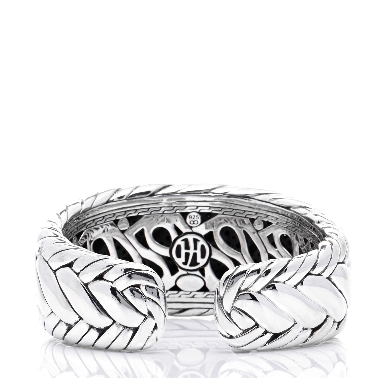 John Hardy Sterling Silver Black Sapphire Braided Cuff Bracelet 3 of 6