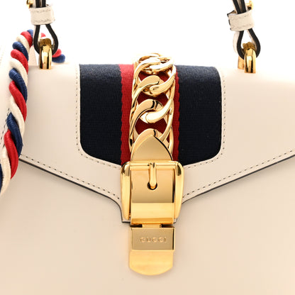 Gucci Calfskin Mini Sylvie Top Handle Bag White 8 of 10
