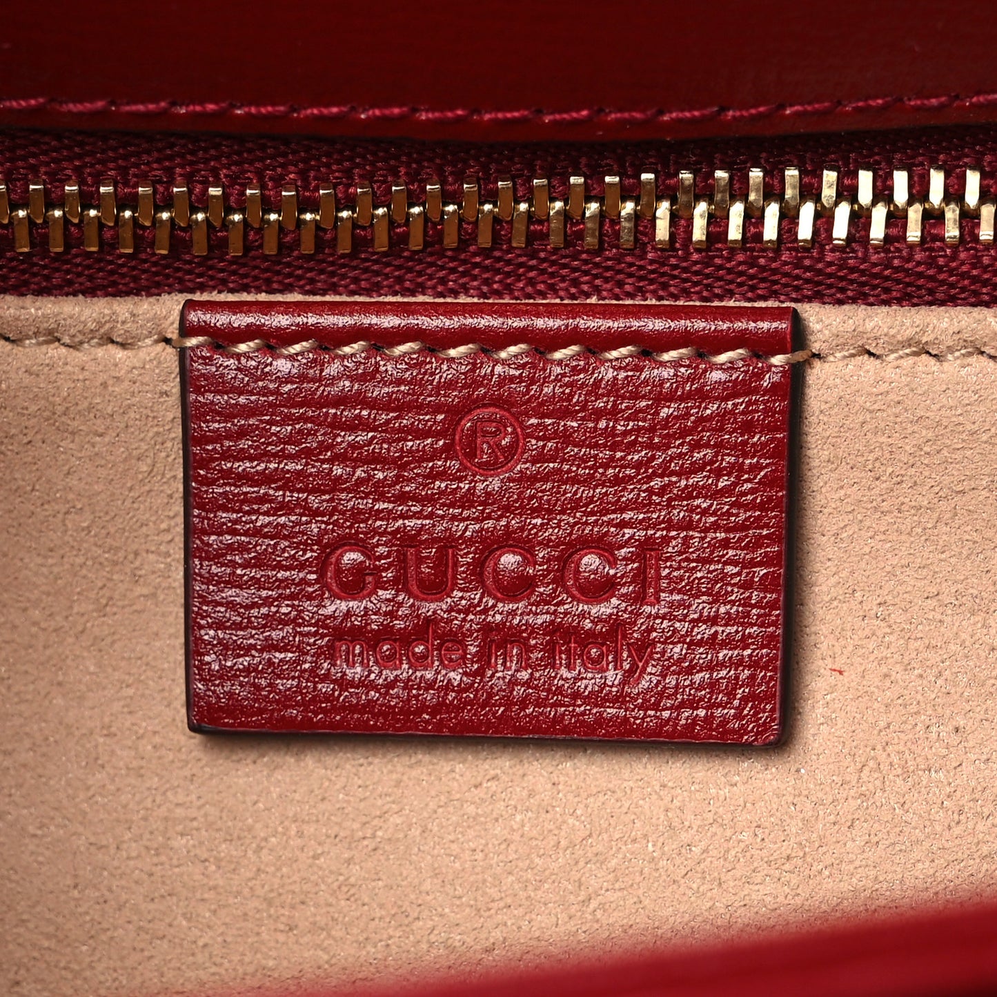 GG Supreme Monogram Azalea Calfskin Horsebit 1955 Shoulder Bag Beige Ebony New Cherry Red