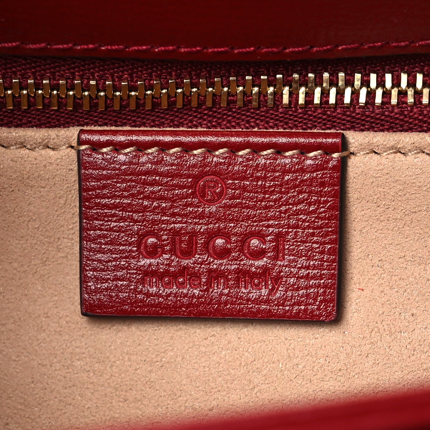 Gucci GG Supreme Monogram Azalea Calfskin Horsebit 1955 Shoulder Bag Beige Ebony New Cherry Red 6 of 7