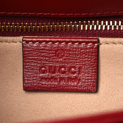 Gucci GG Supreme Monogram Azalea Calfskin Horsebit 1955 Shoulder Bag Beige Ebony New Cherry Red 6 of 7