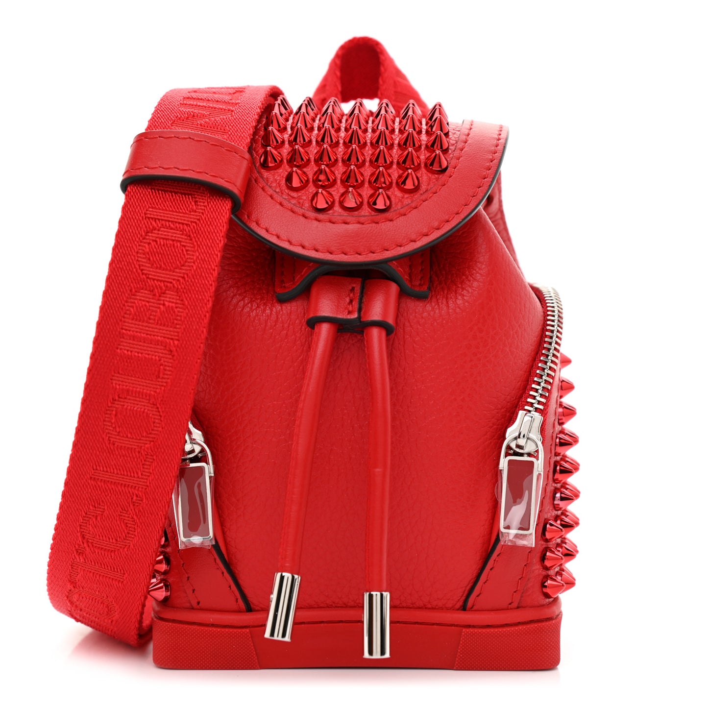 Calfskin Spiked Mini Explorafunk Keyring Bag Loubi