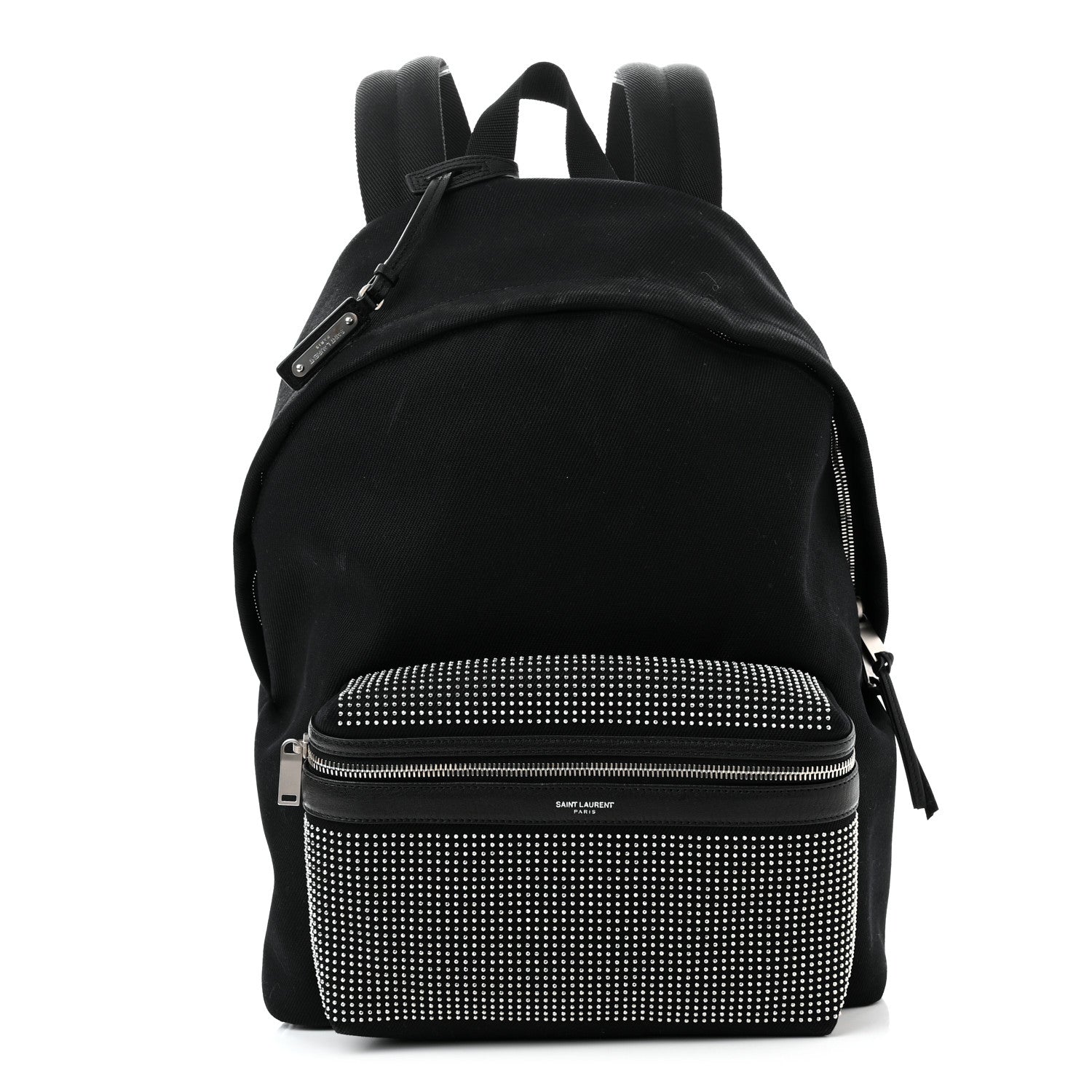 Saint Laurent Canvas City Studded Backpack Black 1 of 11