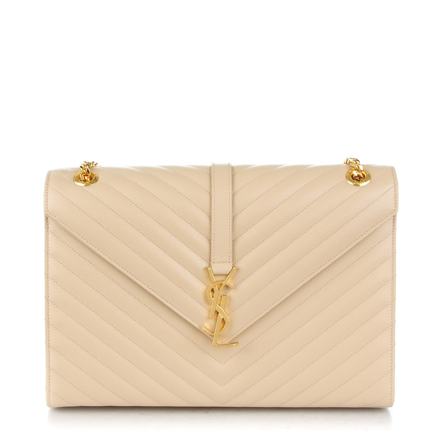 Grain De Poudre Matelasse Chevron Large Monogram Satchel Nude Powder